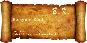 Bergner Kont névjegykártya